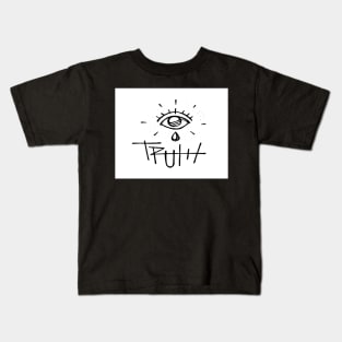 Human eye with tear and the word truth Kids T-Shirt